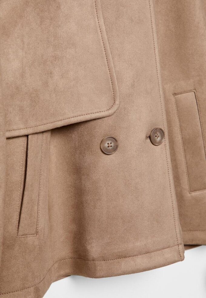 Trench corto in finta pelle scamosciata