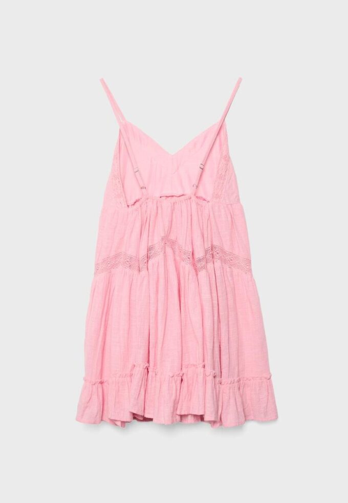 Vestito corto con dettagli in pizzo