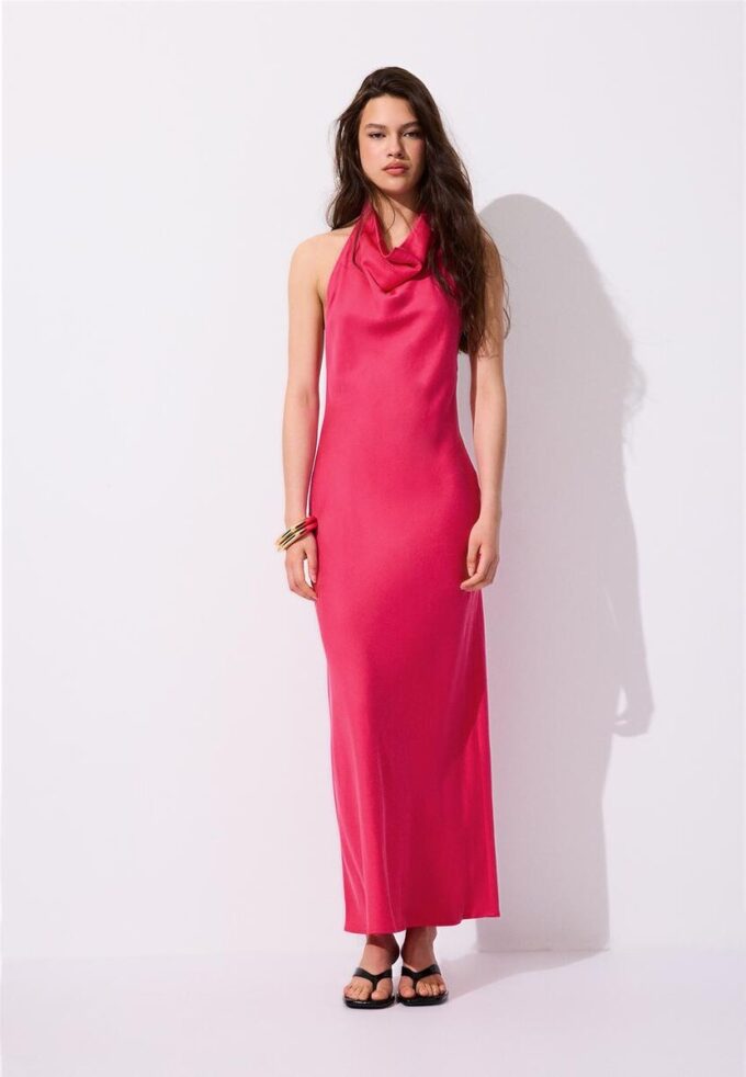 Vestito midi con scollo all’americana e schiena scoperta