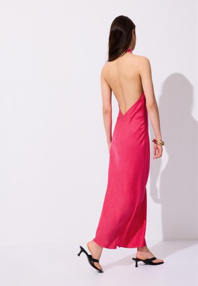 Vestito midi con scollo all’americana e schiena scoperta