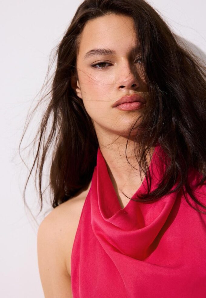 Vestito midi con scollo all’americana e schiena scoperta