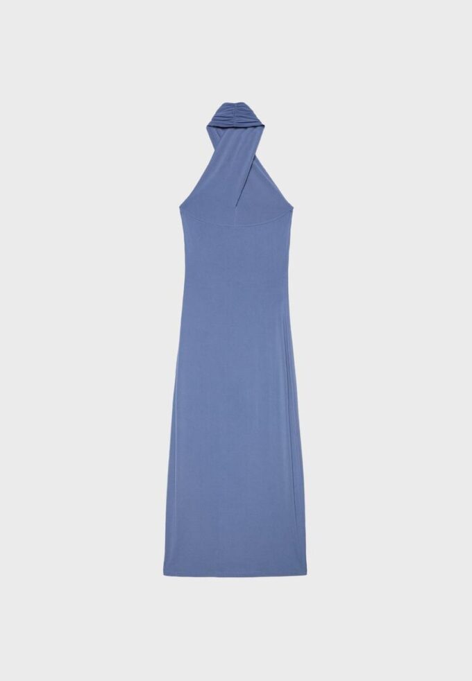 Vestito midi con scollo all’americana e schiena scoperta