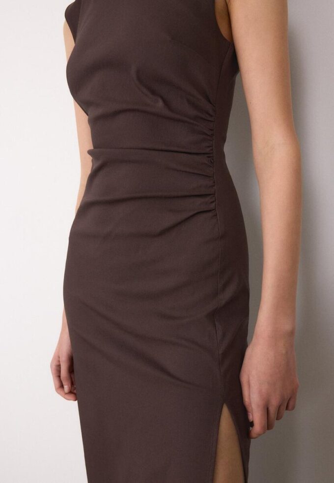 Vestito midi senza maniche in bengalina