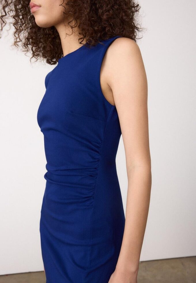 Vestito midi senza maniche in bengalina