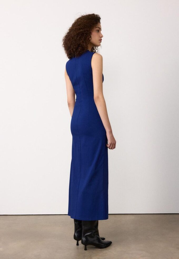 Vestito midi senza maniche in bengalina