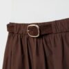 Vestito midi senza maniche in due materiali con cintura
