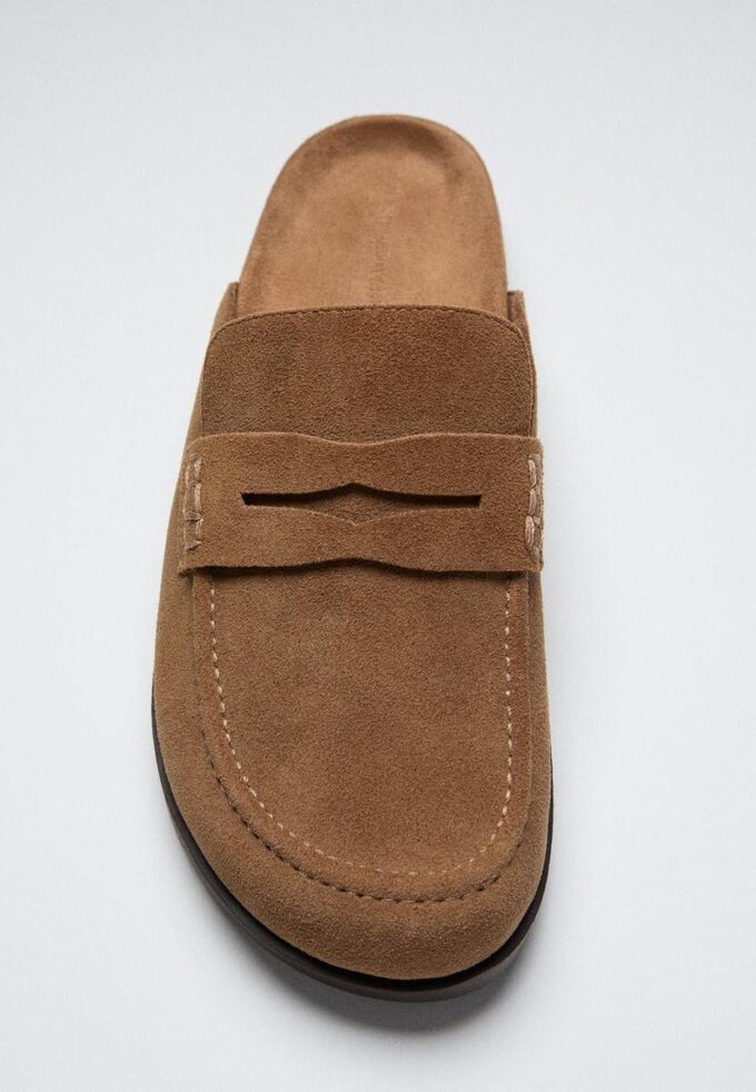 Zoccoli loafer in pelle senza schienale
