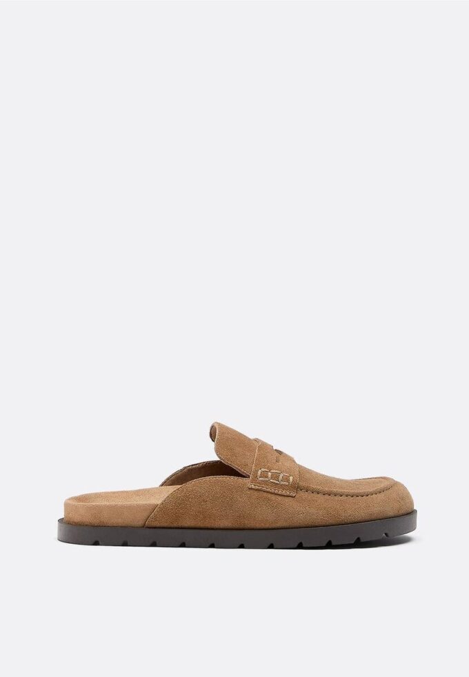 Zoccoli loafer in pelle senza schienale