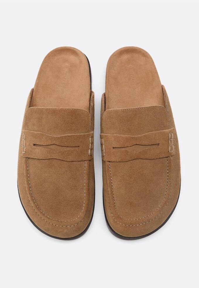 Zoccoli loafer in pelle senza schienale
