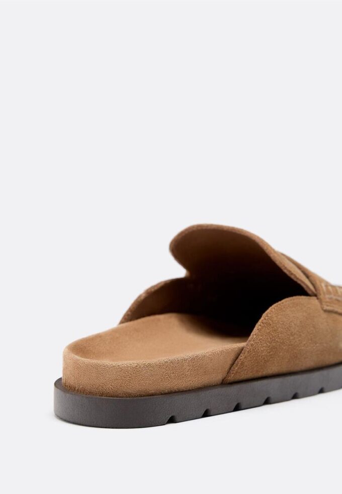 Zoccoli loafer in pelle senza schienale
